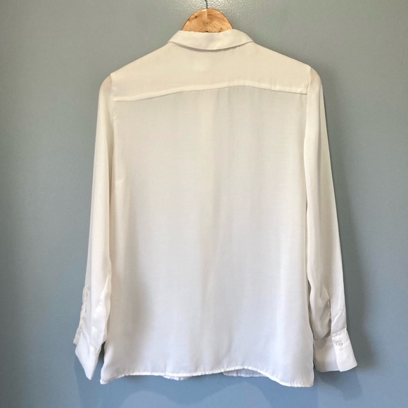 Mango Button-Down Collared Shirt in Cream BNWT Size M - Picture 11 of 11